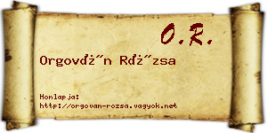 Orgován Rózsa névjegykártya
