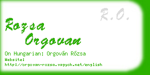 rozsa orgovan business card